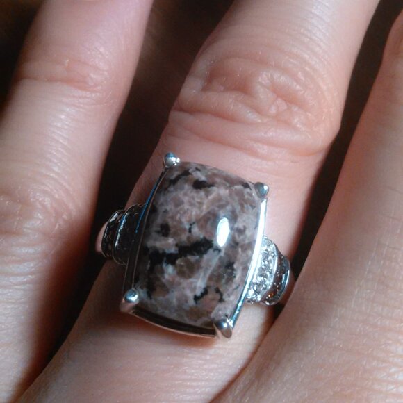 Natural Yooperlite and Multi-Gemstone Sterling Silver Ring (Size 7) - Picture 2 of 16